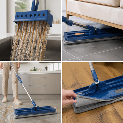Hands-Free 360° Rotating Microfiber Mop