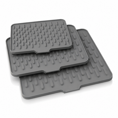 Inclined-Drain Heat-Resistant Silicone Dish Drying Mat