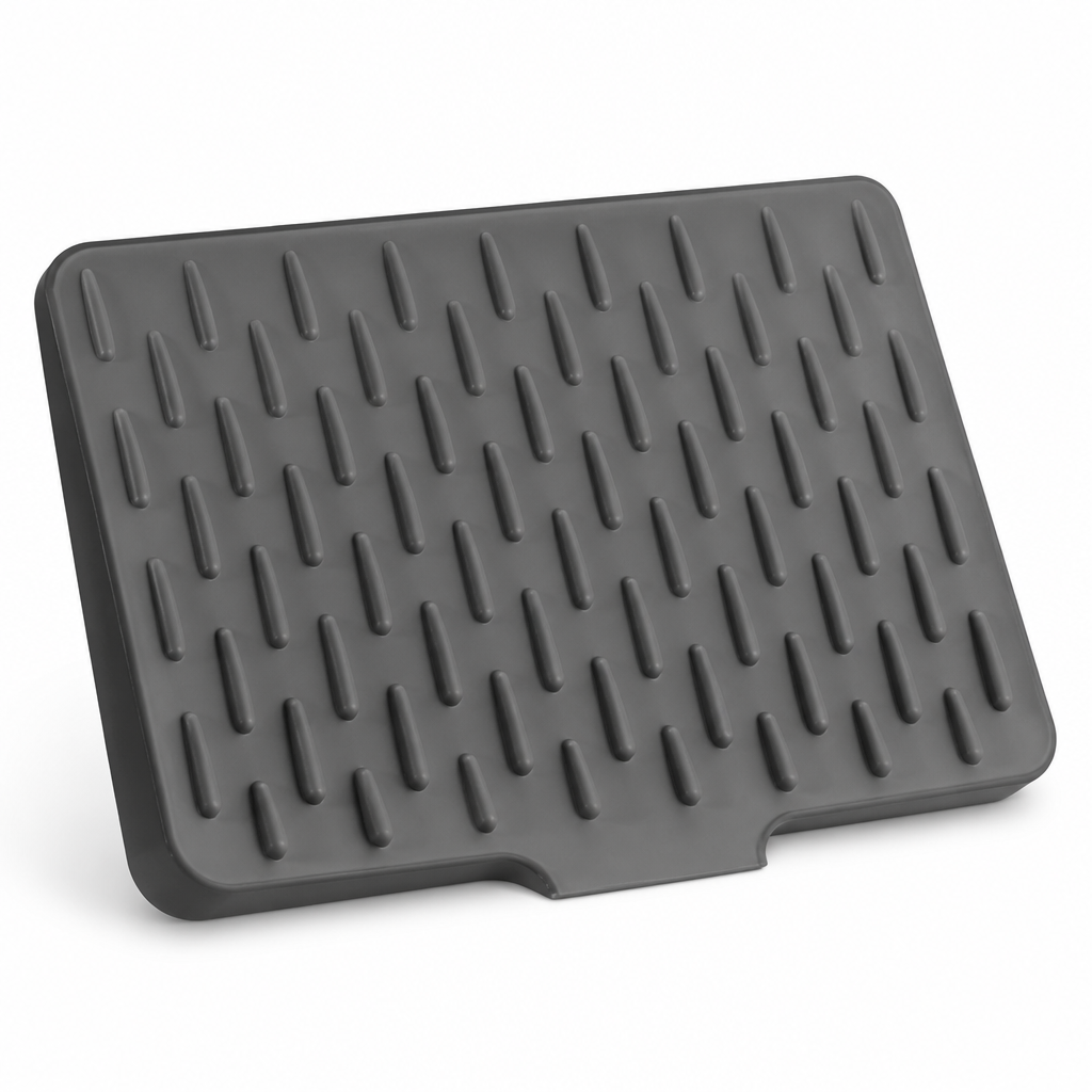 Inclined-Drain Heat-Resistant Silicone Dish Drying Mat