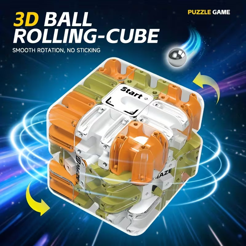 Interactive Educational 3D Maze Puzzle Cube (Travel-Friendly)
