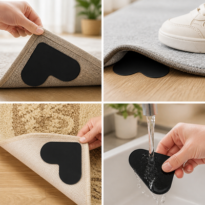 Invisible Reusable Adhesive Rug Corner Grips