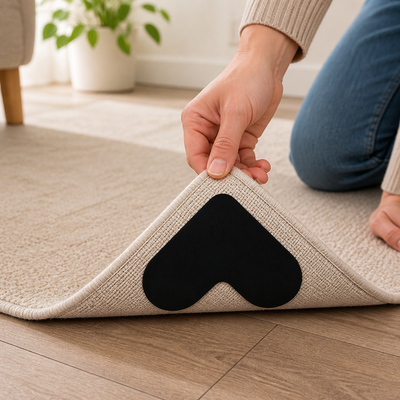Invisible Reusable Adhesive Rug Corner Grips