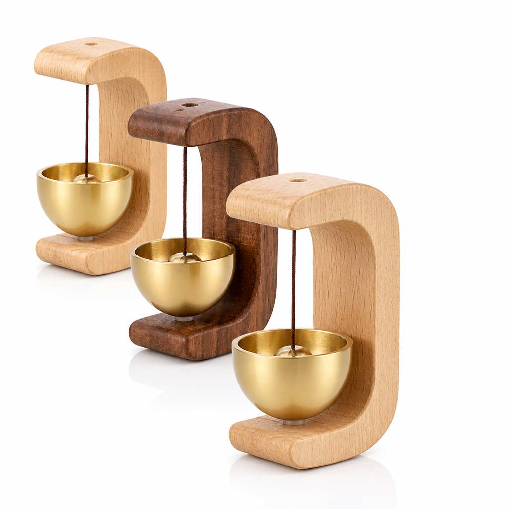 Magnetic Handcrafted Wood & Brass Door Chime