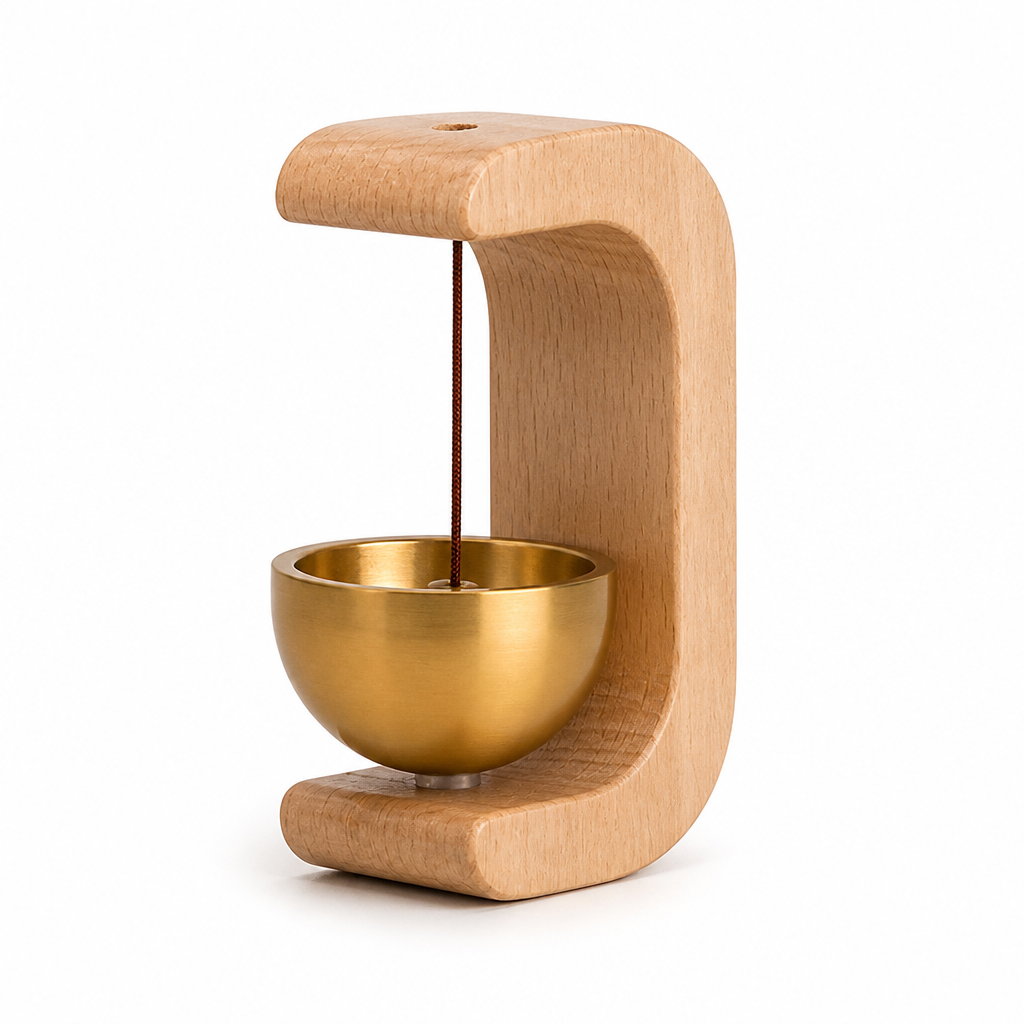 Magnetic Handcrafted Wood & Brass Door Chime