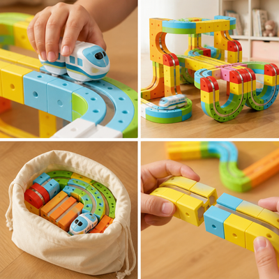 Magnetic Snap-Together Track Set (Rechargeable Car)