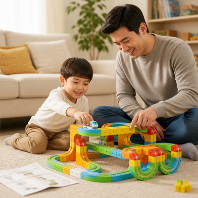Magnetic Snap-Together Track Set (Rechargeable Car)