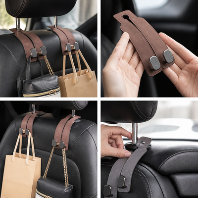 Metal Double-Hook Headrest Hanger (Universal Fit)