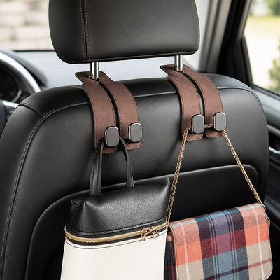 Metal Double-Hook Headrest Hanger (Universal Fit)