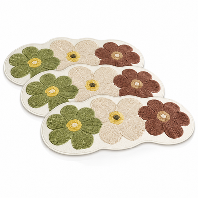Microfiber Plush Non-Slip Floral Area Rug