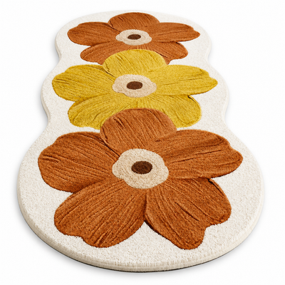 Microfiber Plush Non-Slip Floral Area Rug