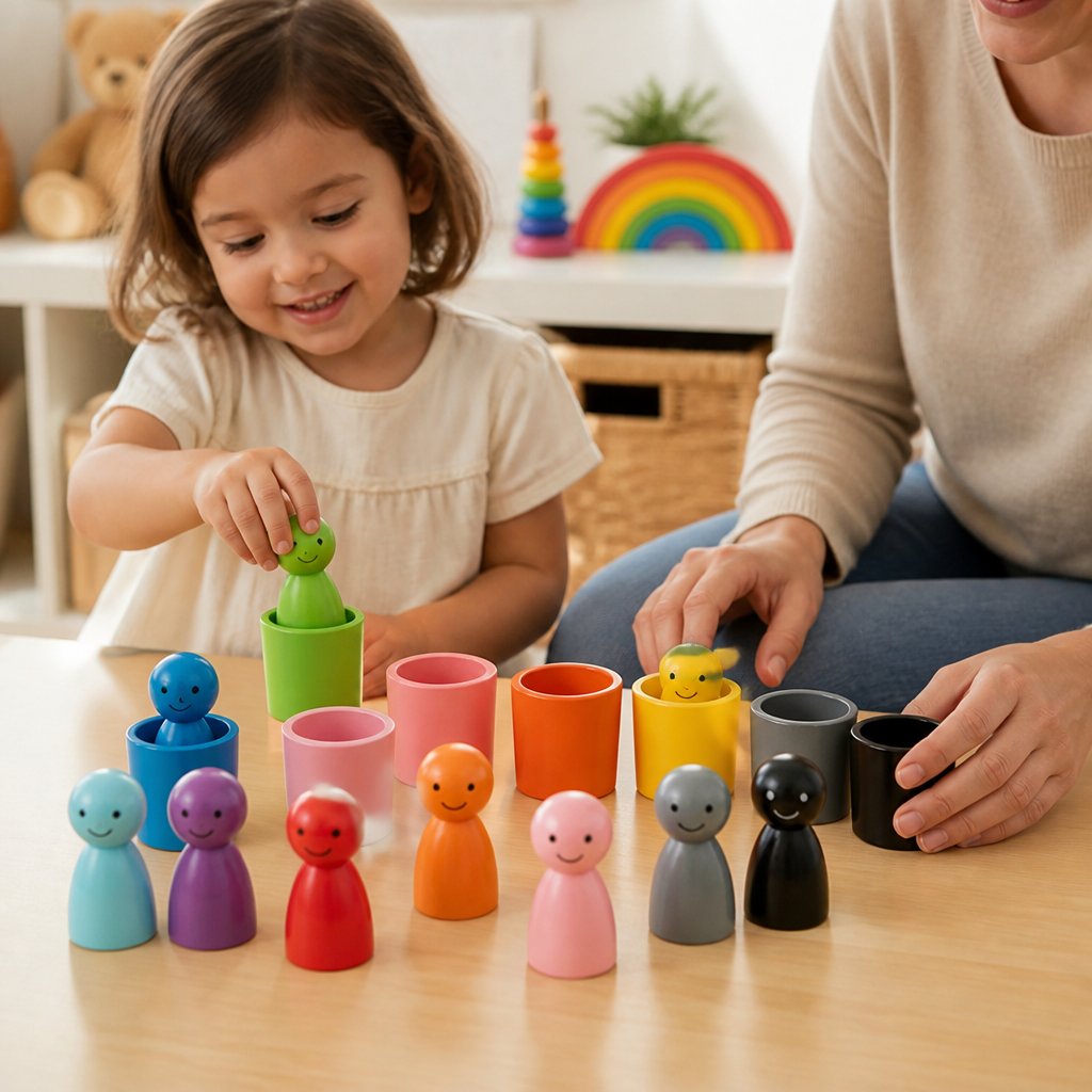 Montessori Wooden Color-Matching Set
