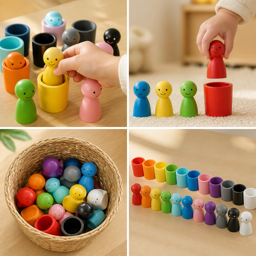 Montessori Wooden Color-Matching Set
