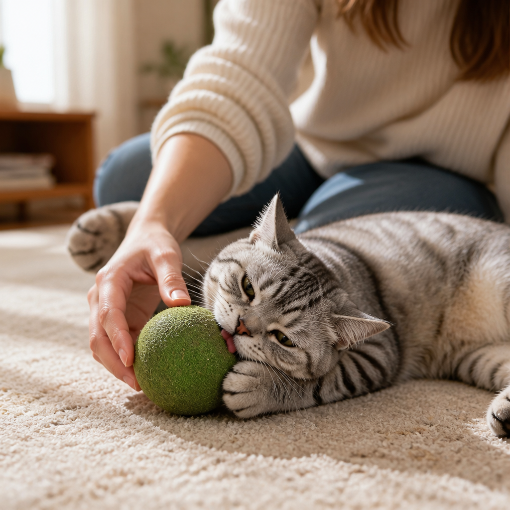 Natural Catnip Teeth-Cleaning Ball (Rustling Core)