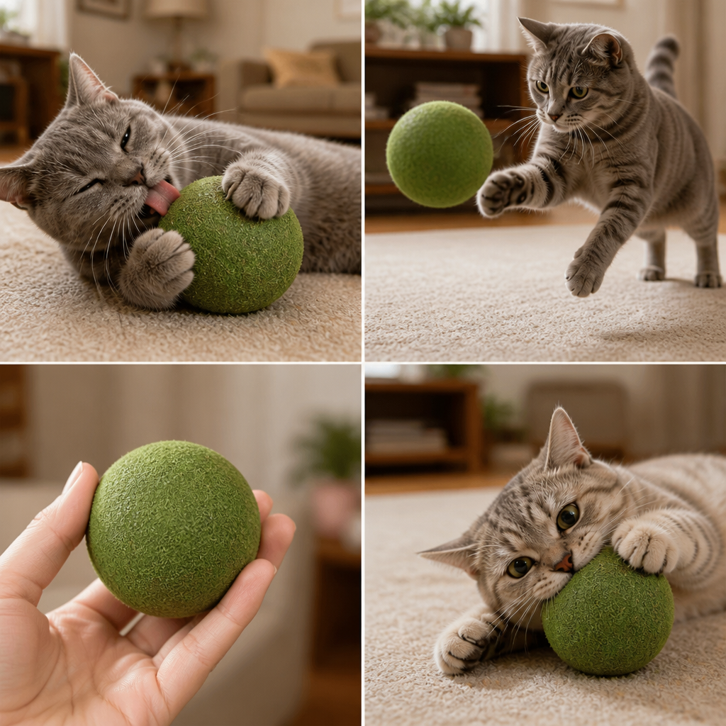 Natural Catnip Teeth-Cleaning Ball (Rustling Core)