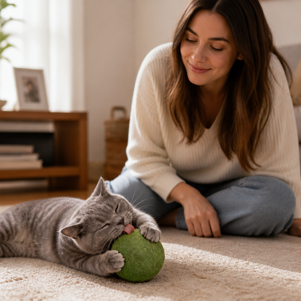 Natural Catnip Teeth-Cleaning Ball (Rustling Core)