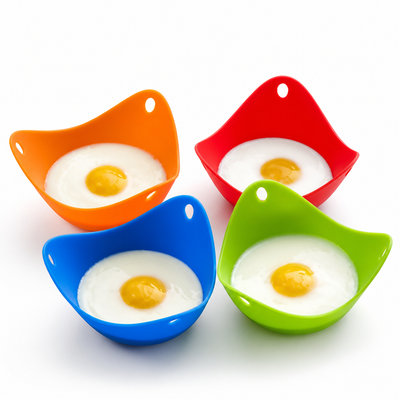 Non-Stick & Heat-Resistant Silicone Egg Poachers (Set of 4)
