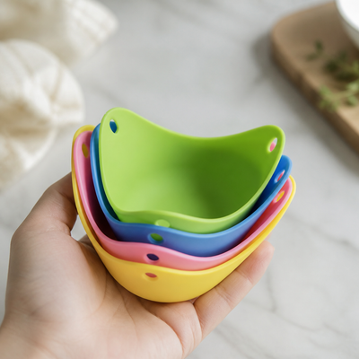 Non-Stick & Heat-Resistant Silicone Egg Poachers (Set of 4)