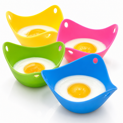 Non-Stick & Heat-Resistant Silicone Egg Poachers (Set of 4)