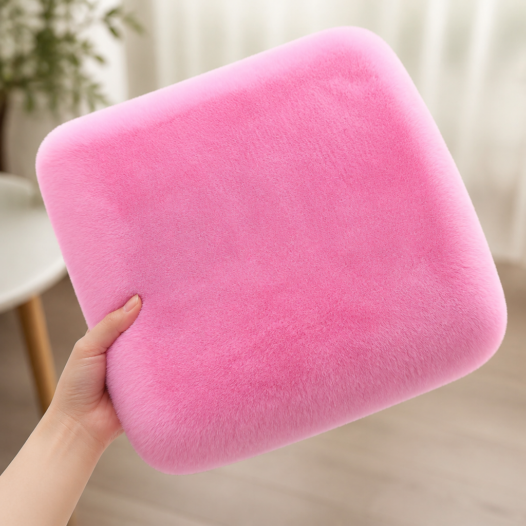 Plush Faux Fur & Non-Slip Car Seat Cushion
