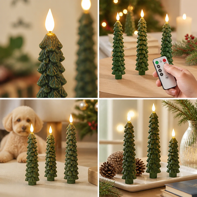 Real-Wax 3D-Flickering LED Candles (Remote & Timer)
