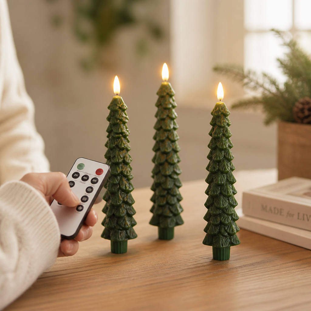 Real-Wax 3D-Flickering LED Candles (Remote & Timer)