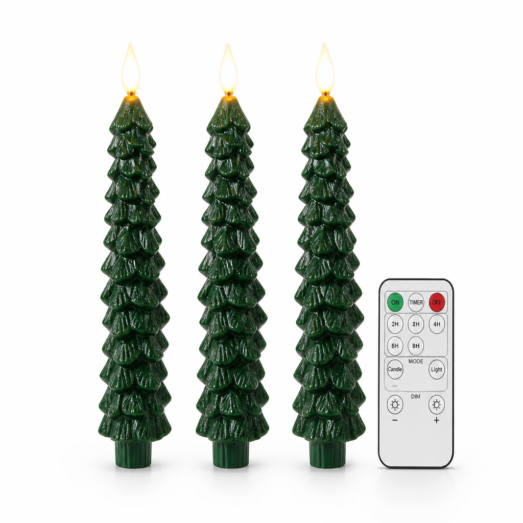 Real-Wax 3D-Flickering LED Candles (Remote & Timer)