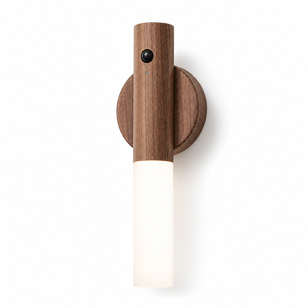 Rechargeable Wooden Motion Sensor Wall Lamp (Magnetic Base)