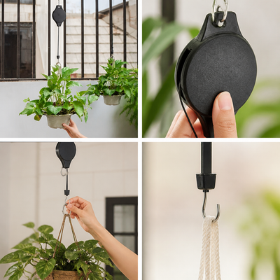 Retractable Locking Plant Hanger (Holds 6.6 lb)
