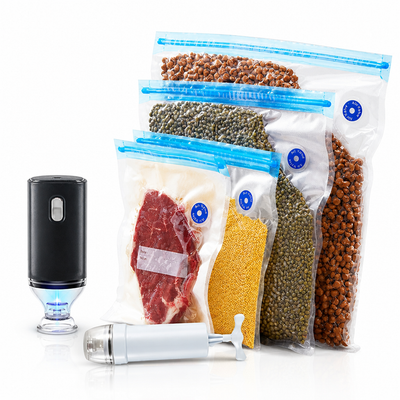Reusable Food-Grade Vacuum Seal Bag Kit (With Pump)