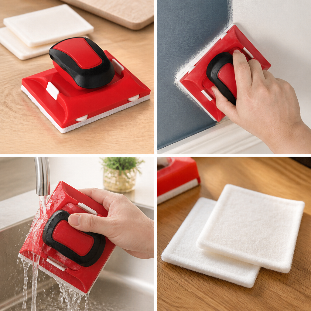 Rotating Handle & Guided Rollers Paint Edger (Replaceable Pads)