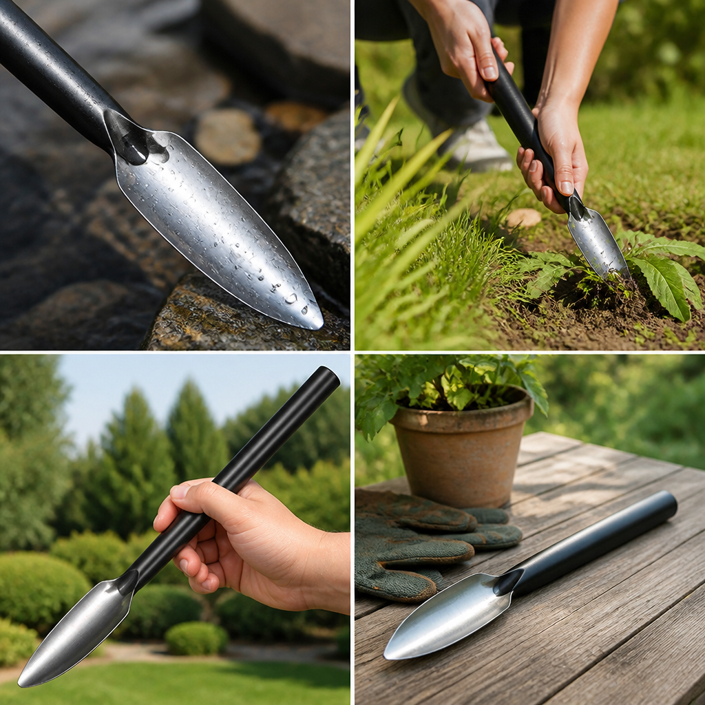 Rust-Free Steel & Ergonomic Non-Slip Wood Handle Gardening Shovel