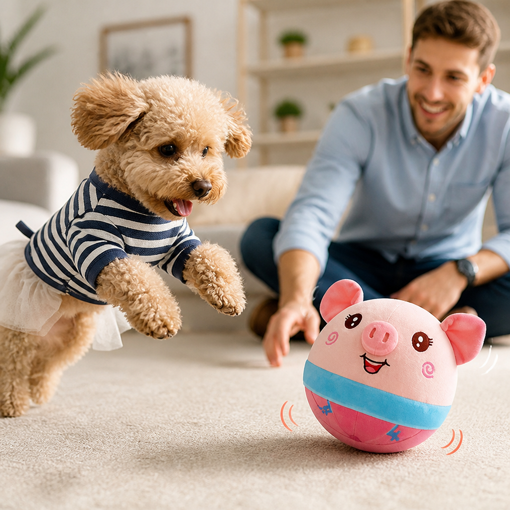 Self-Activated Jumping Plush Dog Toy (USB-C Rechargeable)