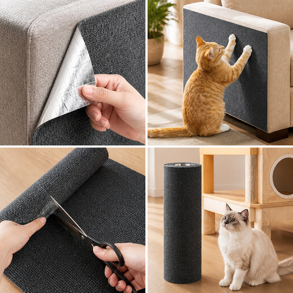 Self-Adhesive Textured Cat Scratching Mat (Cut-To-Fit)