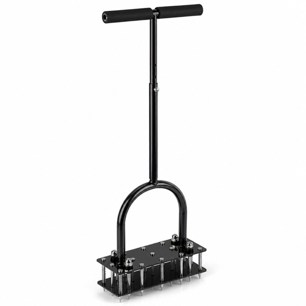 Self-Cleaning & Height-Adjustable Lawn Aerator (15 Spikes)