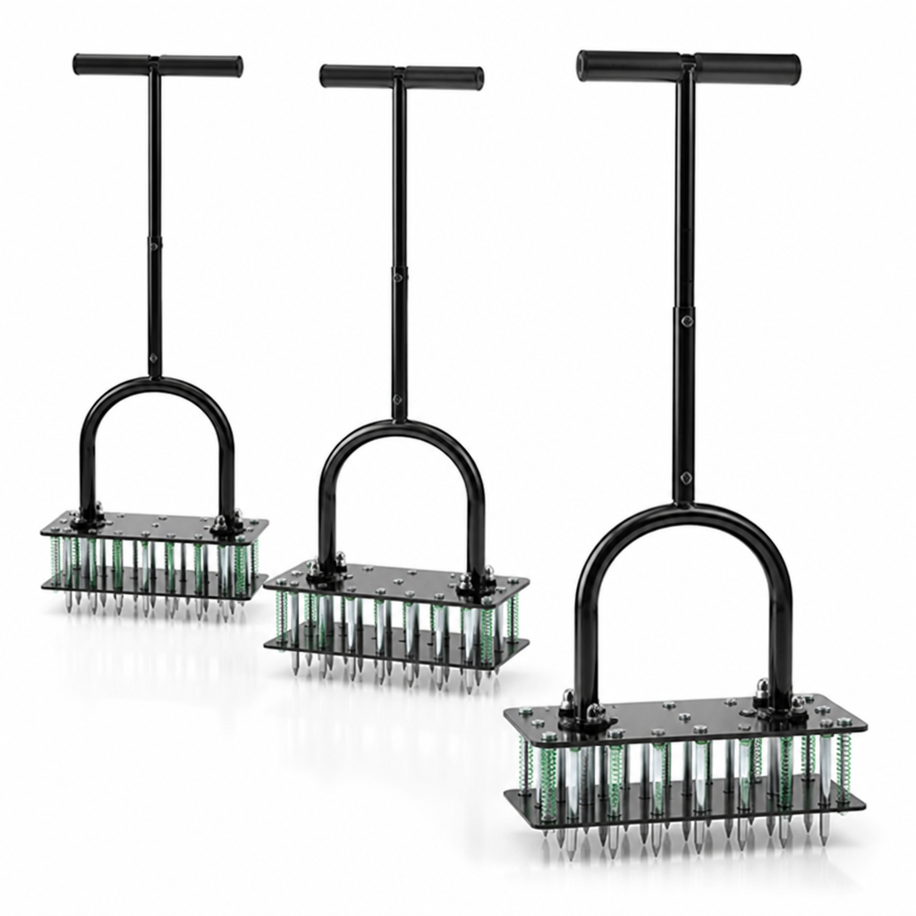 Self-Cleaning & Height-Adjustable Lawn Aerator (15 Spikes)