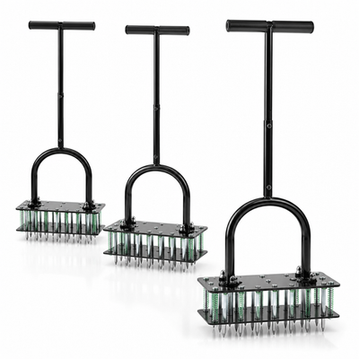 Self-Cleaning & Height-Adjustable Lawn Aerator (15 Spikes)