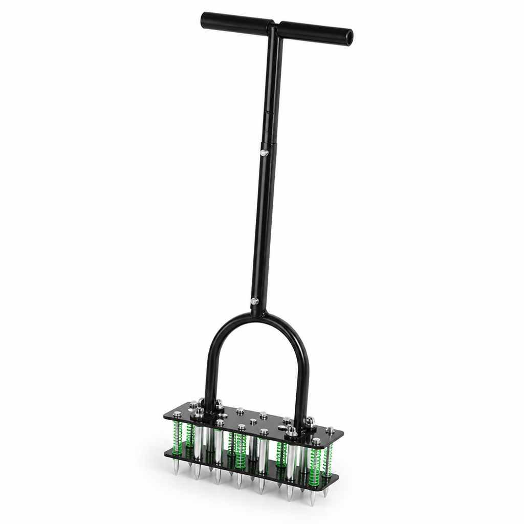 Self-Cleaning & Height-Adjustable Lawn Aerator (15 Spikes)