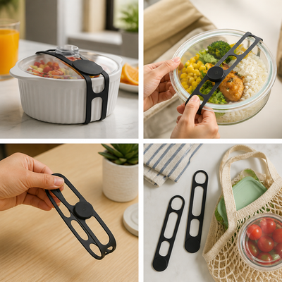 Self-Locking Stretchable Silicone Container Strap