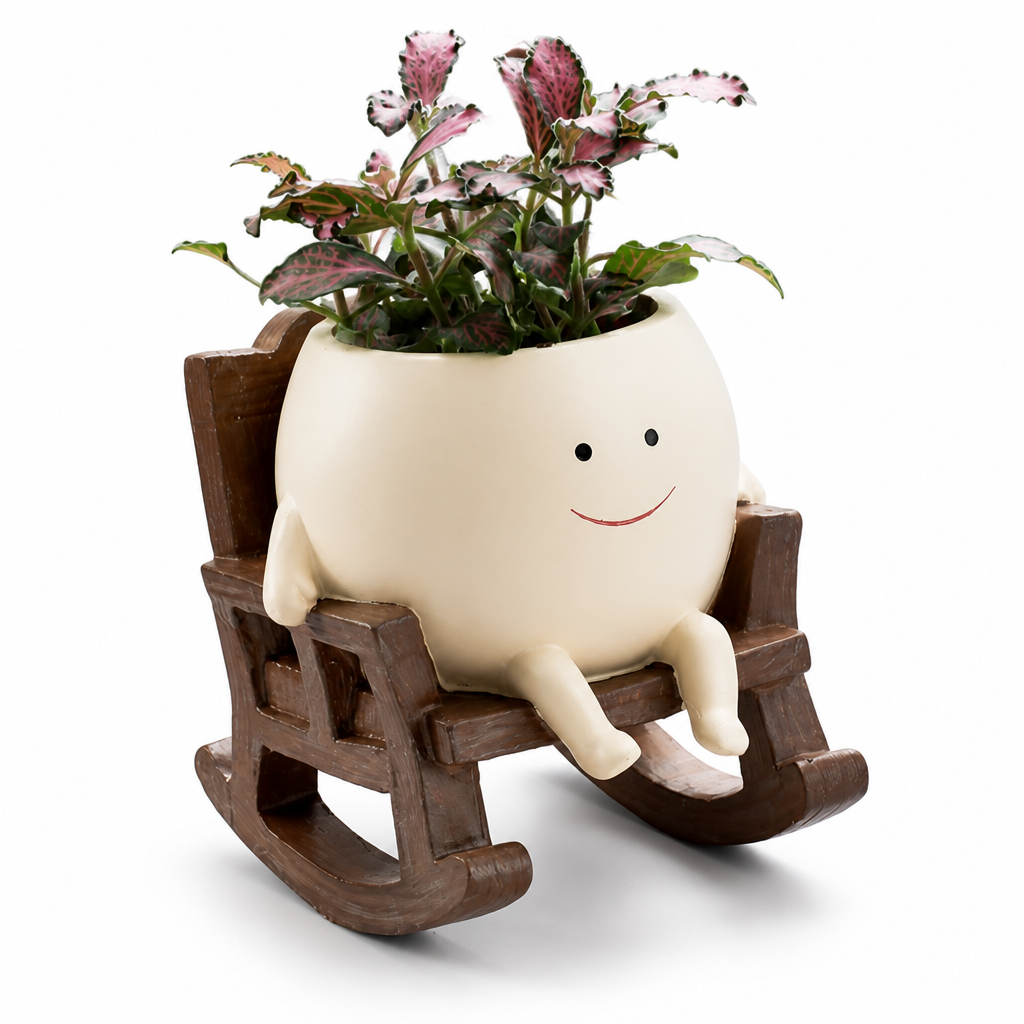 Smiling Face Weather-Resistant Resin Plant Pot (3 Styles)