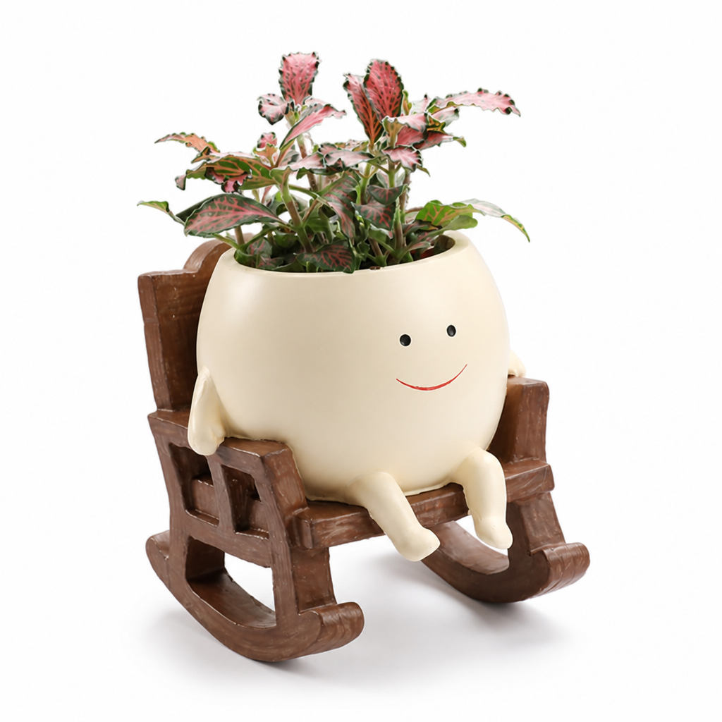 Smiling Face Weather-Resistant Resin Plant Pot (3 Styles)