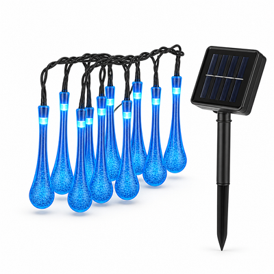 Solar Color-Changing Droplet String Lights (8 Modes)