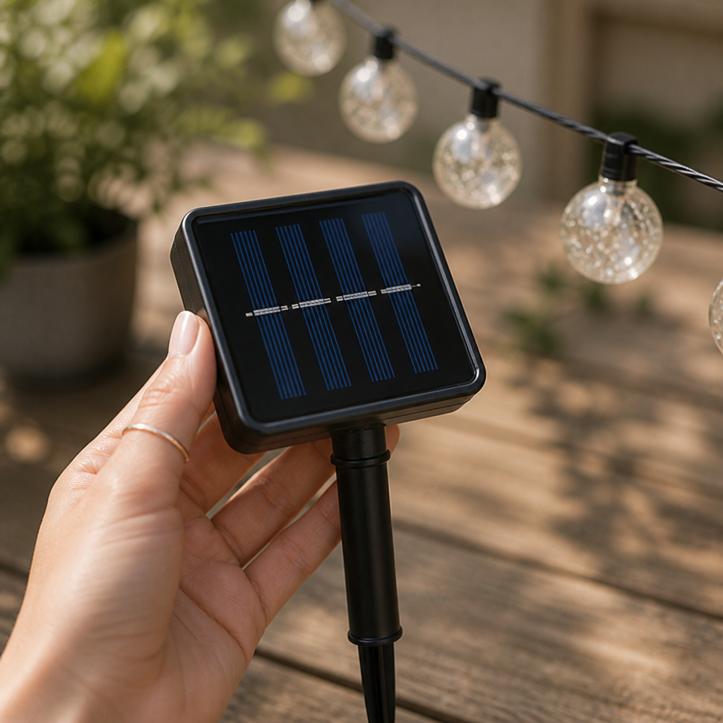 Solar & Dusk Sensor Bubble Globe String Lights