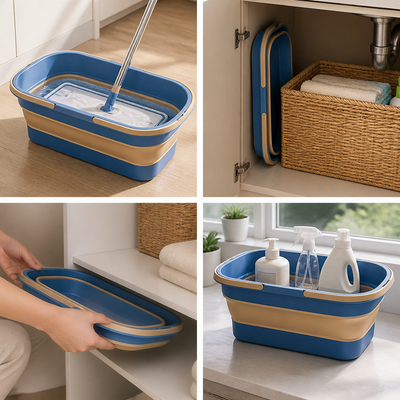 Space-Saving Collapsible Mop Bucket