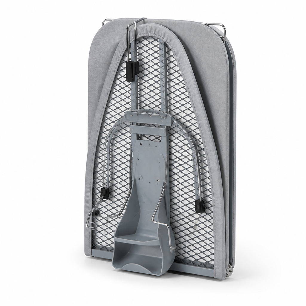 Space-Saving Foldable Ironing Board (Iron Holder & Padded Legs)