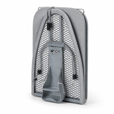 Space-Saving Foldable Ironing Board (Iron Holder & Padded Legs)