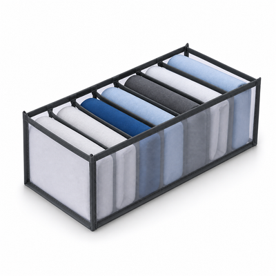 Space-Saving Foldable Nylon Drawer & Closet Organizer (7-Compartment)