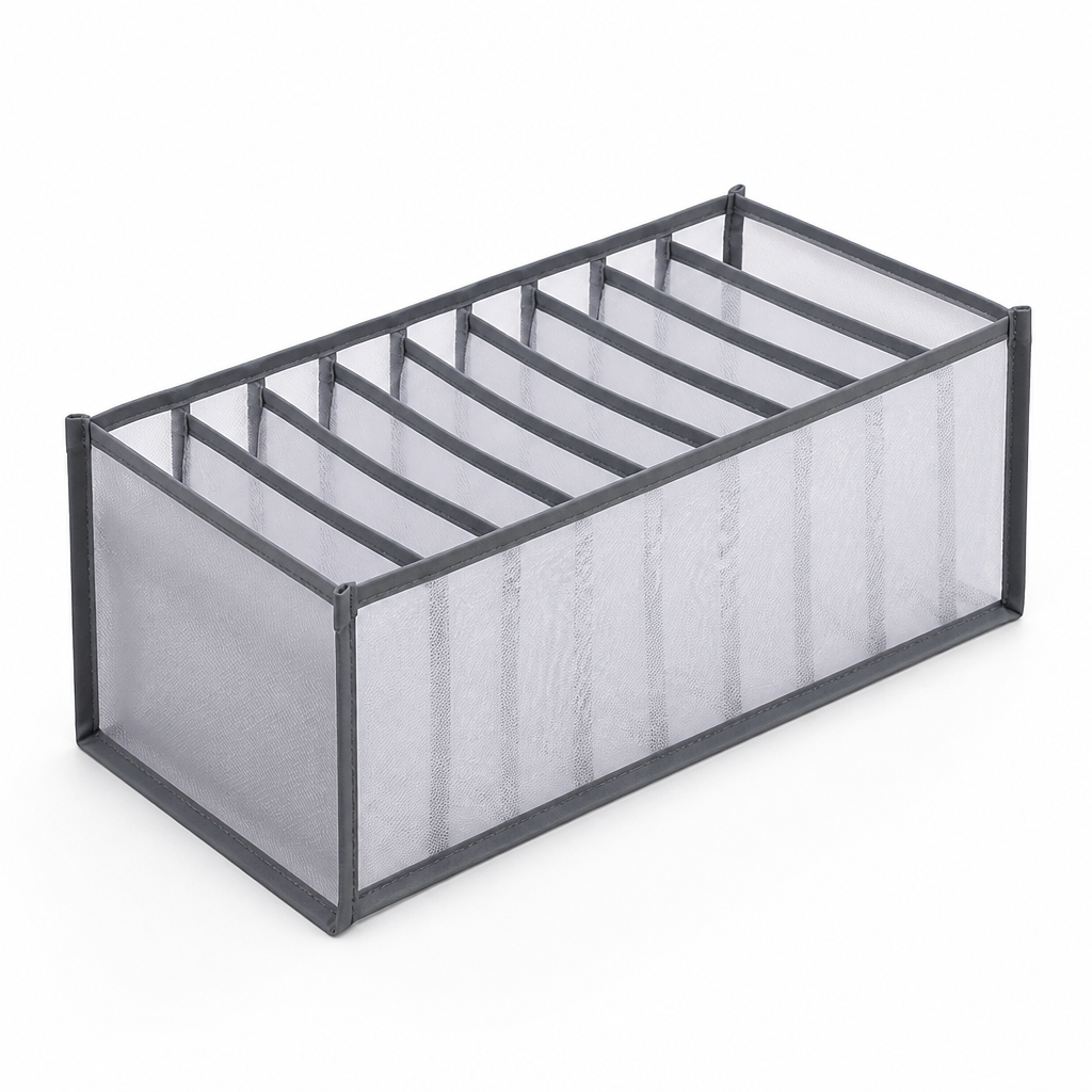 Space-Saving Foldable Nylon Drawer & Closet Organizer (7-Compartment)