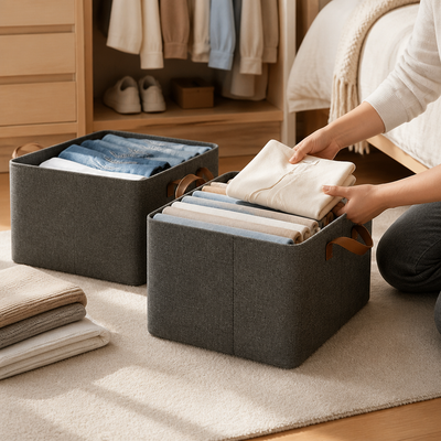Space-Saving Reinforced Non-Woven Closet Organizer (Set of 3)