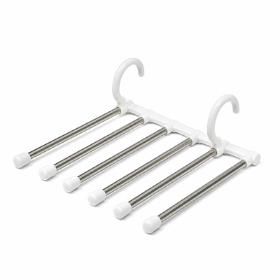 Space-Saving Stainless Steel Trouser Hanger (Holds 5 Pairs)