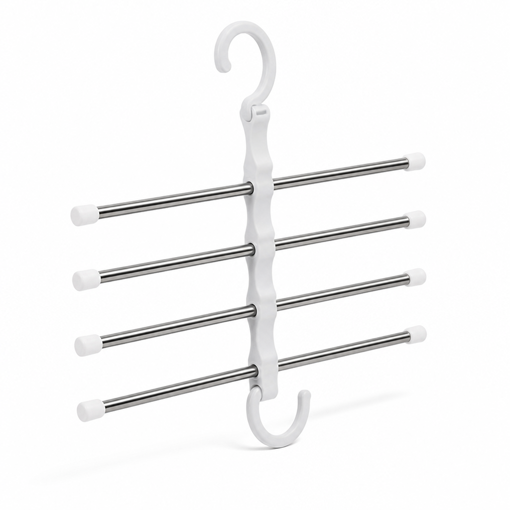 Space-Saving Stainless Steel Trouser Hanger (Holds 5 Pairs)